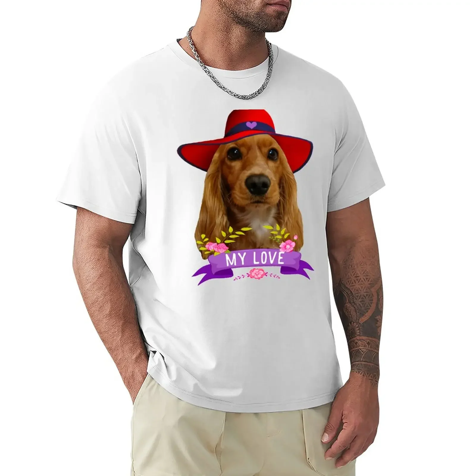 Funny Cocker Spaniel T-Shirt tees summer top Men's clothing Blouse vintage clothes for a boy Men's cotton t-shirt