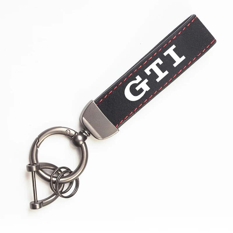 Mit Auto-Logo Schlüsselanhänger Zubehör Herren Wildleder-Schlüsselanhänger für Peugeot für VW GTI Scirocco Polo T5 Passat B6 Golf Tiguan Jetta T-ROC