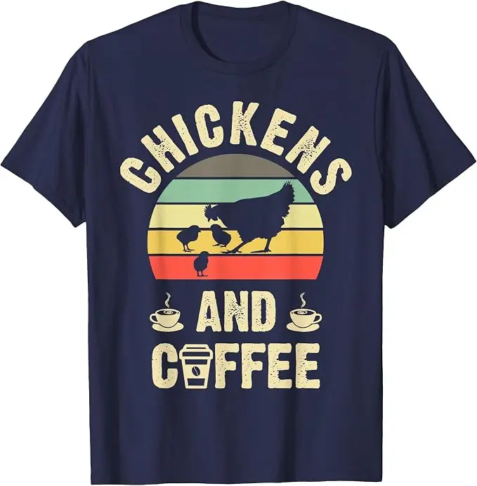Ich mag Hühner & Kaffee Lustiges Vintage-T-Shirt mit Haustier-Motiv für Liebhaber Y2k Farmer Grafik Vintage Spruch-T-Shirt Lifestyle Weiche Baumwoll-Tops – Detail 11