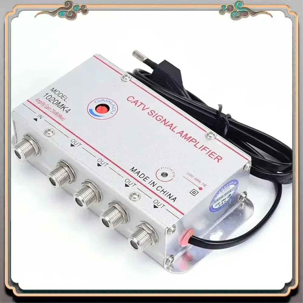 

Durable Cable TV Splitter Amplifier 20Db Digital TV Antenna Signal Booster Home Tv Equipments 45Mhz To 860Mhz EU Plug
