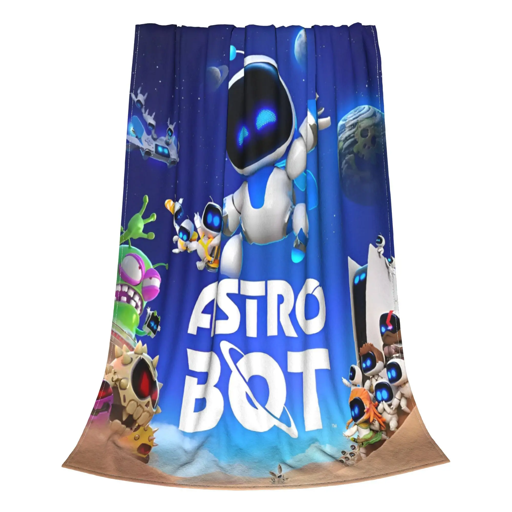 Astrobot Cartoon Coral Fleece Plush Throw Blankets Game Blankets for Bedding Travel Ultra-Soft Bedroom Quilt