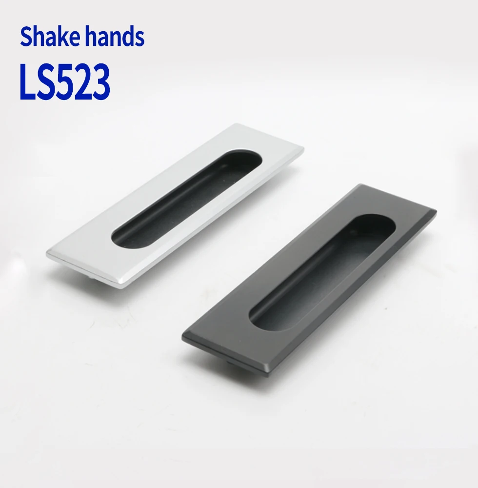 LS523 zinc alloy bright chrome dark pull flashlight cabinet box drawer embedded industrial box handle switch cabinet equipment