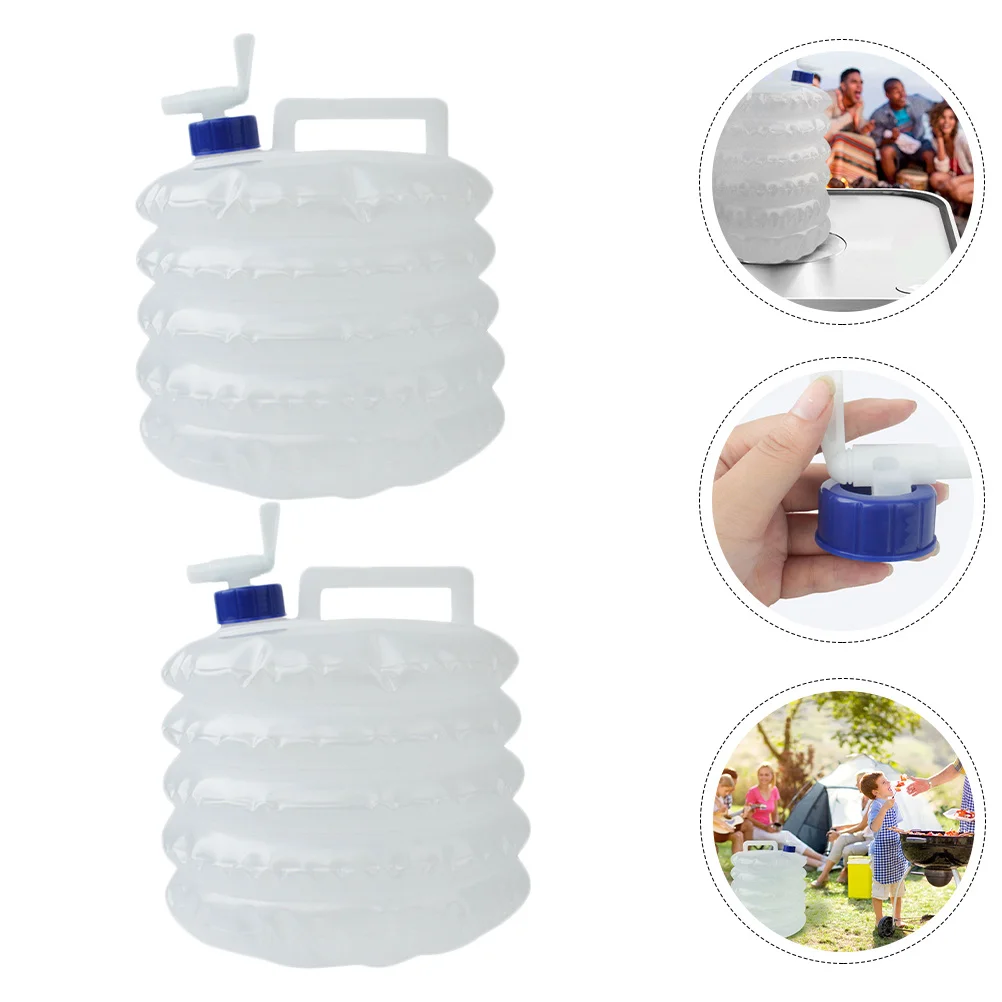 

2Pcs Telescopic Water Buckets Foldable Pe Storage Buckets Portable Car Storage Bags for Camping Outdoor Hiking Fishing Use