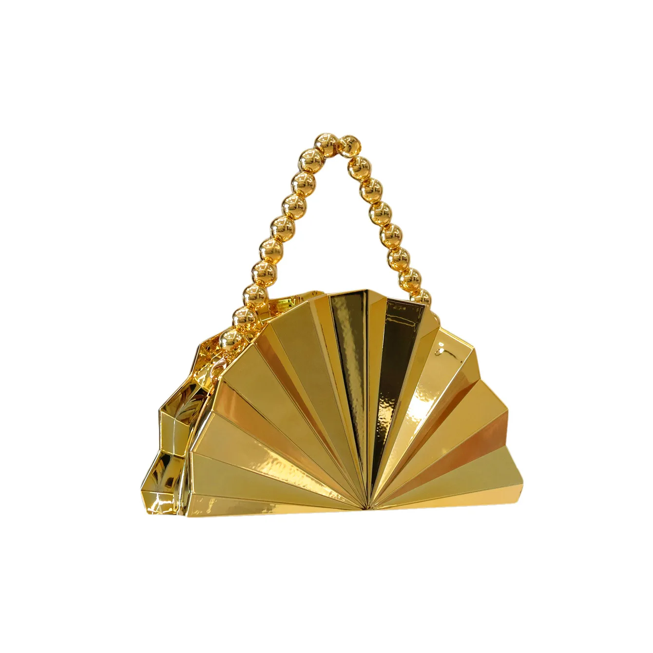 

Ручная акриловая сумка в форме веера с цепочкой на одно плечо Текстурированная вечерняя сумка через плечо в форме веера