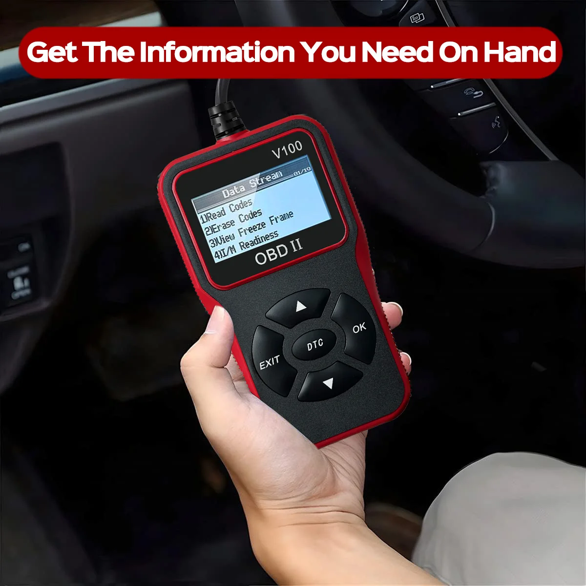 Car Code Reader, OBD2 Scanner Check Engine Light Fault Scanner CAN Battery Test Diagnostic Scan Tool