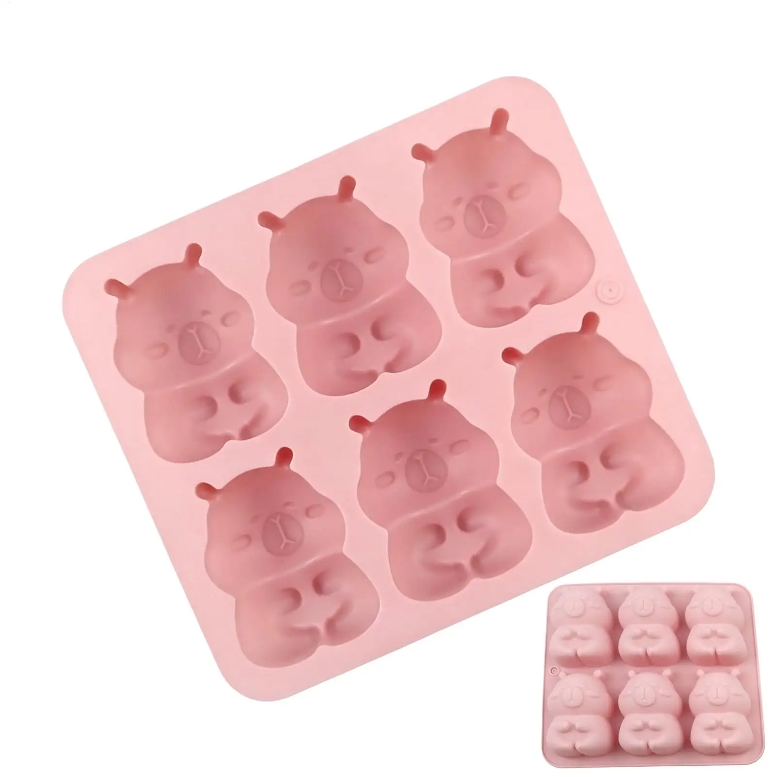 3D Capybara Ice Mold Silicone Non Stick Cute Shape Freezer Tray For Cocktail Whisky Juice Jelly Chocolate Spring Snacks