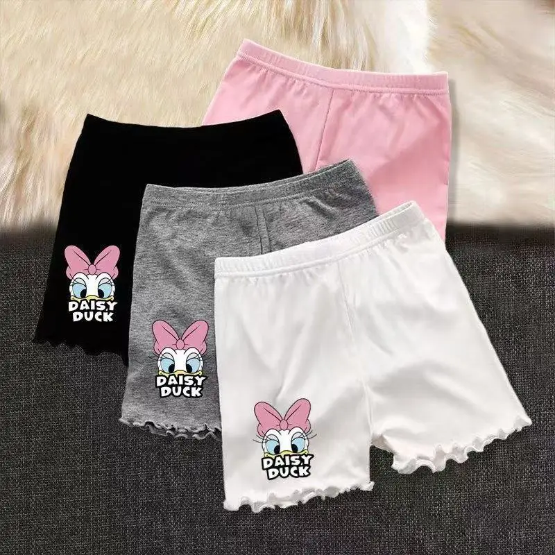 4 قطعة السراويل سلامة الفتيات الصيف الاطفال الكرتون ديزي بطة طباعة فتاة الملابس الداخلية الصلبة يغطي الرجل الملاكم موجز الأطفال الشاطئ بانت 1-12T #1