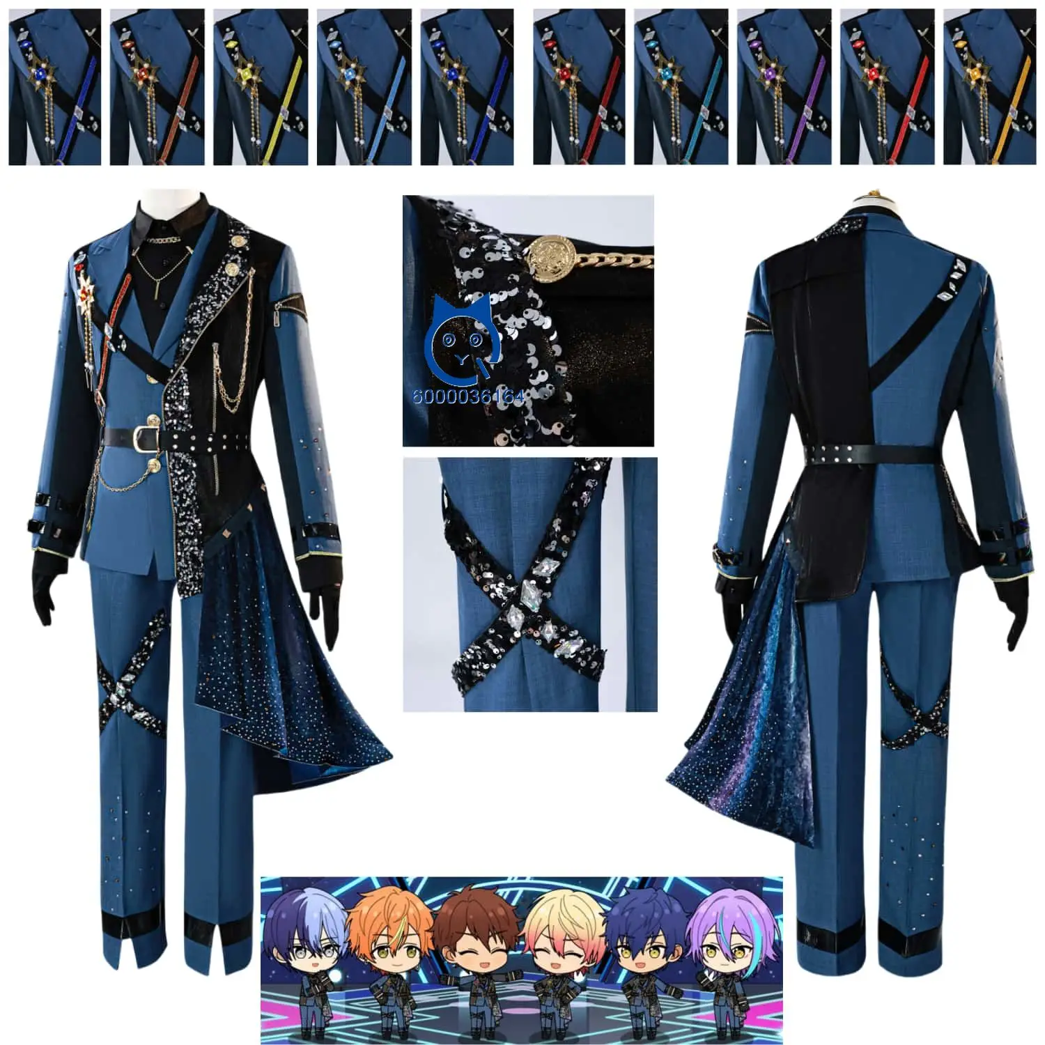 

Hot Game Ensemble Stars×Project SEKAI Colorful Stage Collaboration Cosplay Anime Costume Blue Stage Suits for Roleplay Comic Con