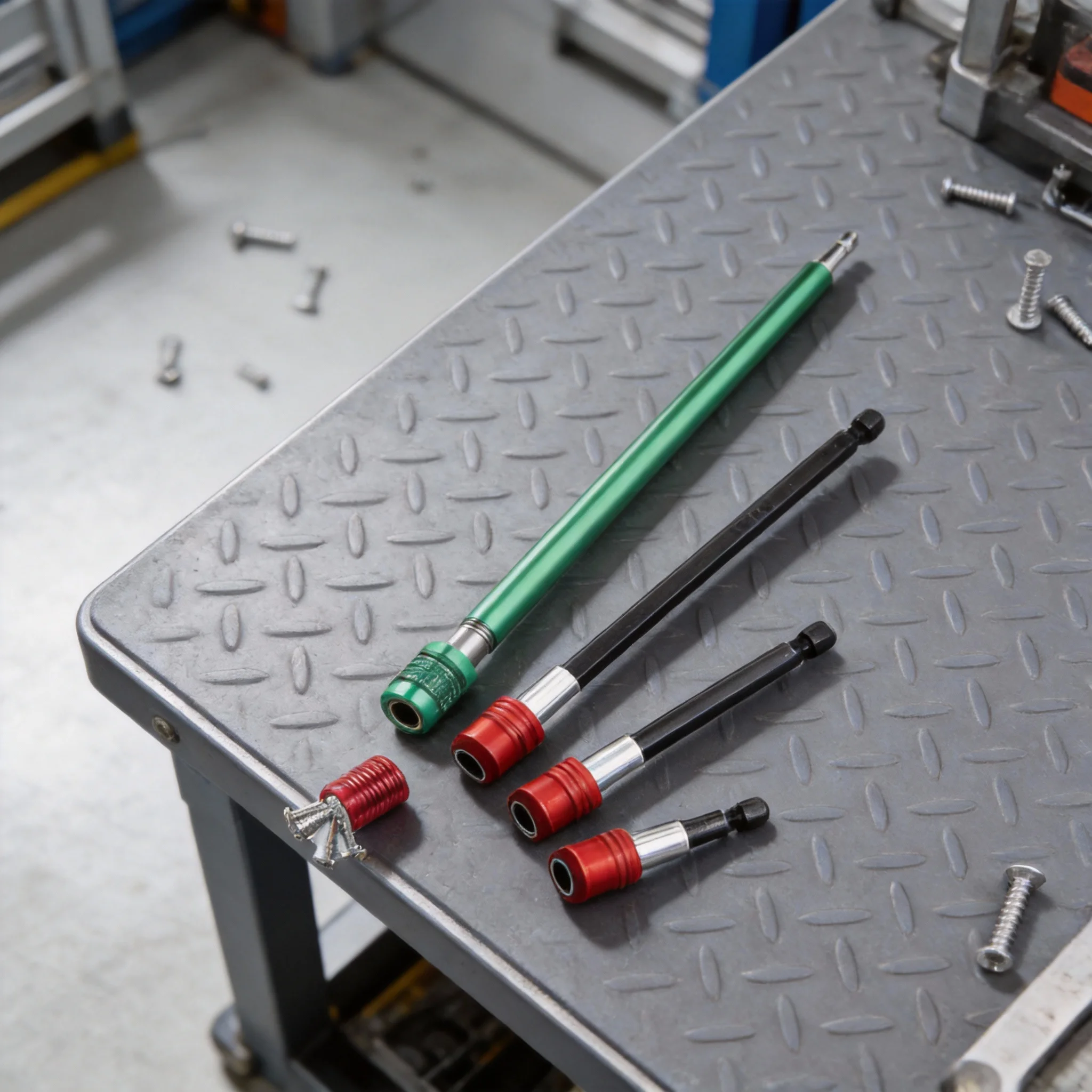 

Набор из 4 магнитных удлинителей для бит с самоблокирующимся шестигранным хвостовиком для быстрой смены насадок, для аккумуляторных дрелей и электроинструментов