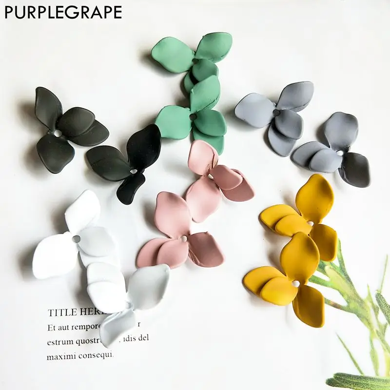 PURPLEGRAPE earrings accessories minimalism petal matte texture multicolor DIY handmade 8 Pack