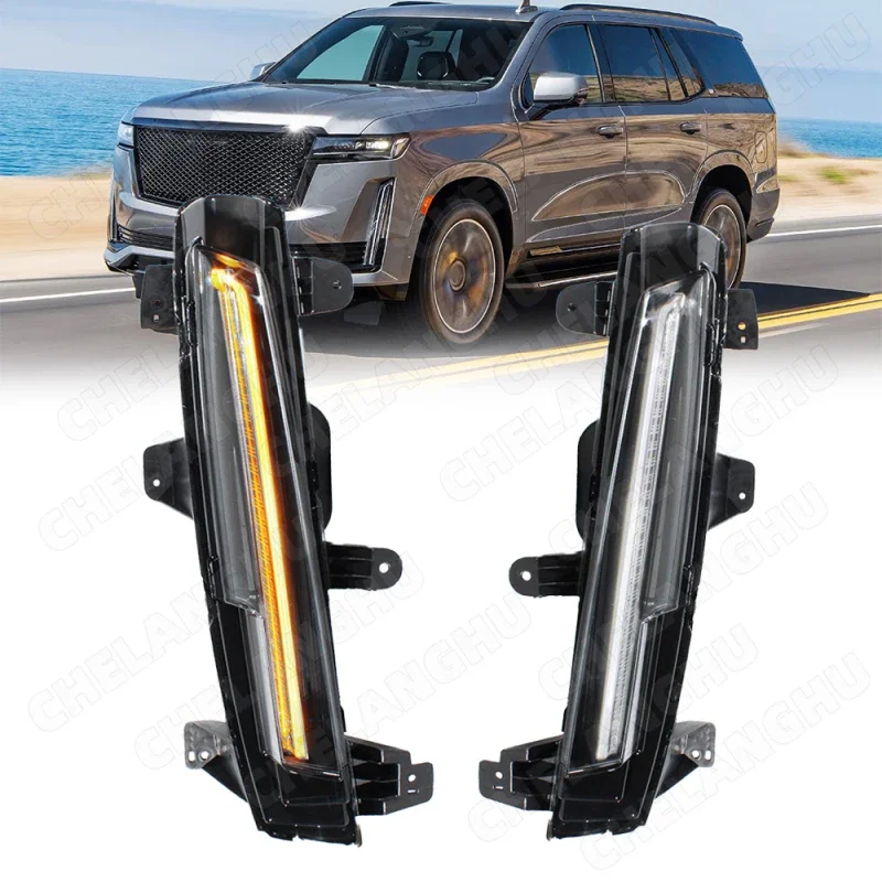 

For Cadillac Escalade 2021 2022 2023 1Pair LED Daytime Running Lights DRL Car Universal 85117443 85117442