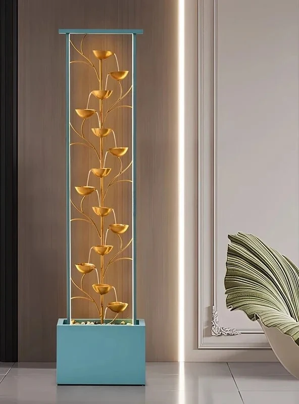 

Modern light luxury flowing water ornament circulating floor fountain high-end large ornament housewarming gift