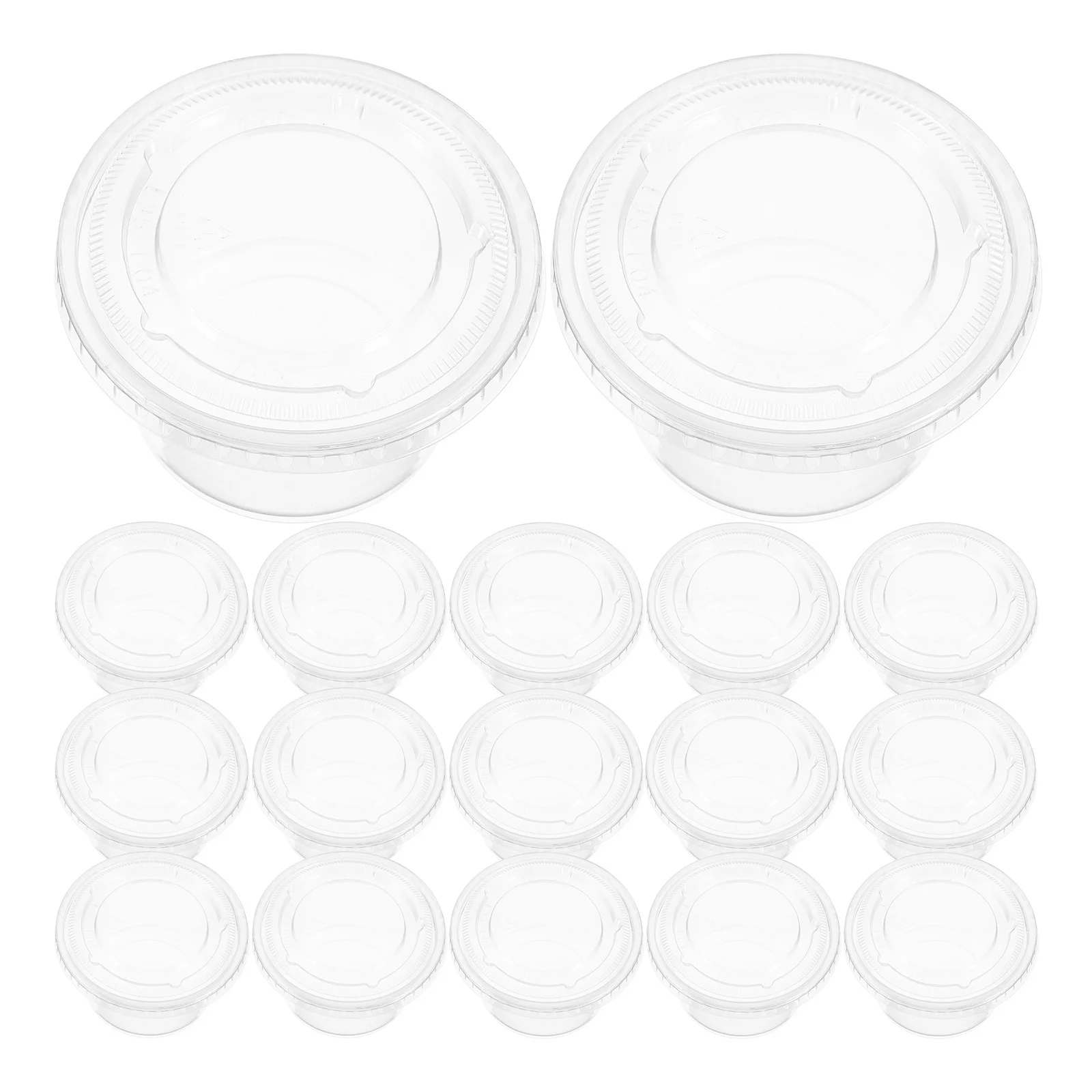 50 Uds tazas de pudín 250Ml tazas de postre de plástico transparente con tapas apilables para yogur fruta gelatina helado salsa merienda preparación de comidas
