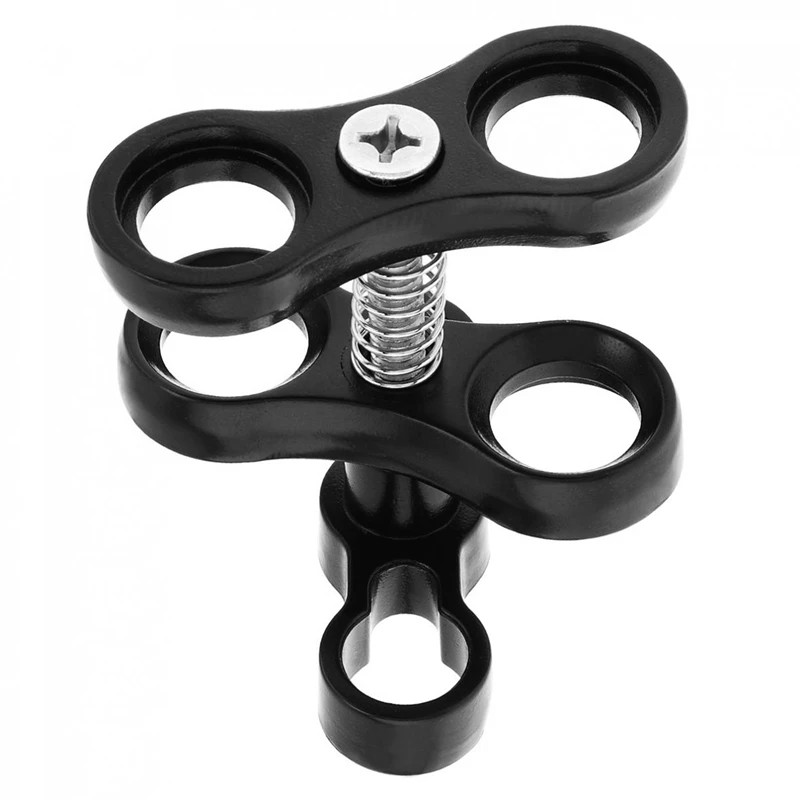 Aluminum CNC 1 Inch Ball Butterfly Clip Diving Lights Arm Connected Accessories 360 Degree Clip Adapter Bracket Holder For Actio