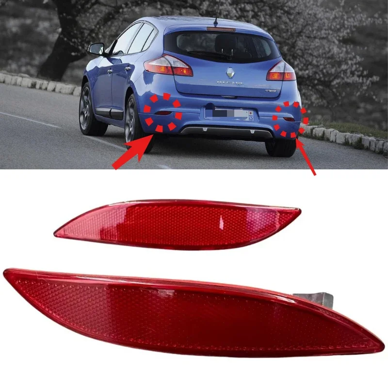 

Pair Rear Bumper Reflector Light Lens Red Left and Right 265650004R-265600004R For Renault Megane MK3 Fluence 2008-2013