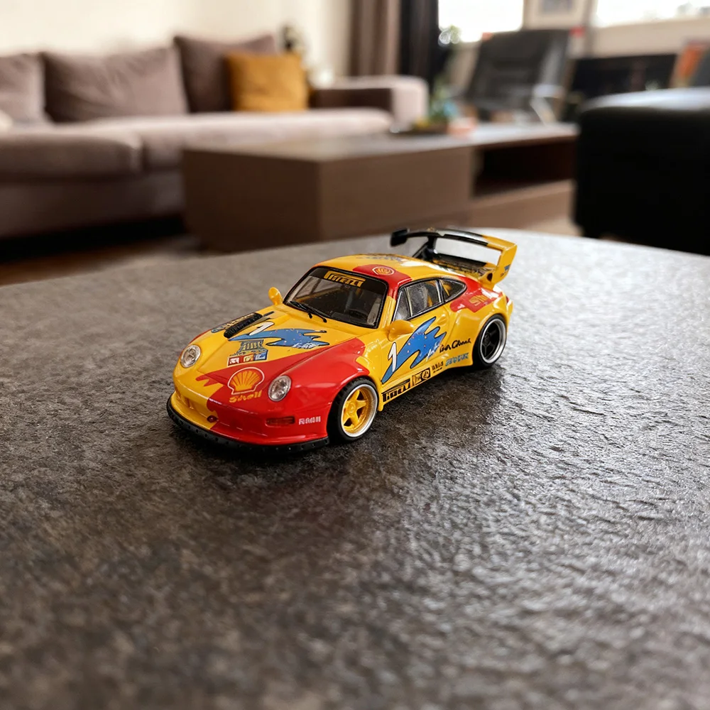 

FANKU 1/64 Diecast 993 Widebody-style Alloy Model Car — White High Detail Miniature Sports Car Collectible Display Gift Edition