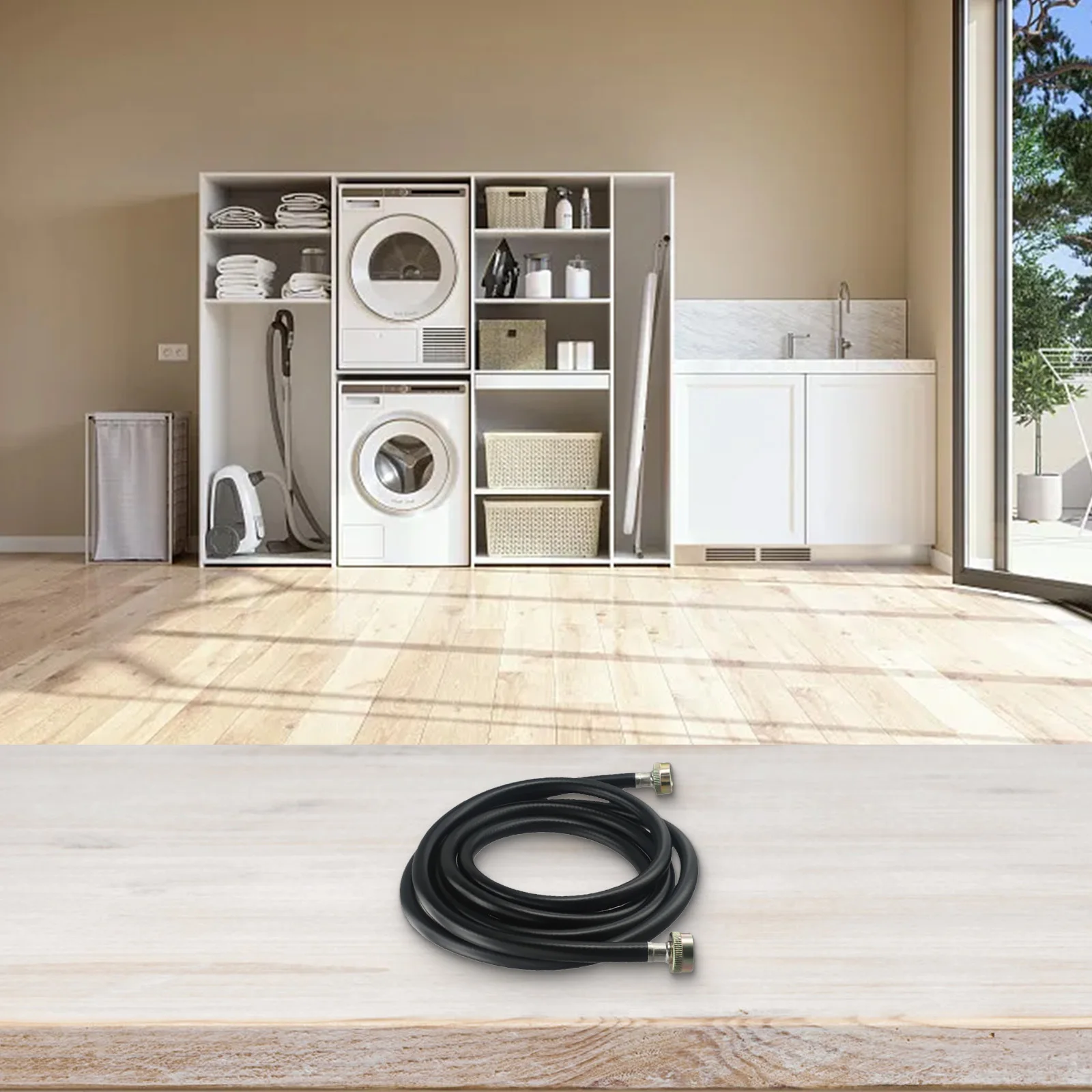 3 Meters Length For Laundry Room PVC Water Inlet Pipe Stainless Steel Interface Pipe High-quality PVC Material
