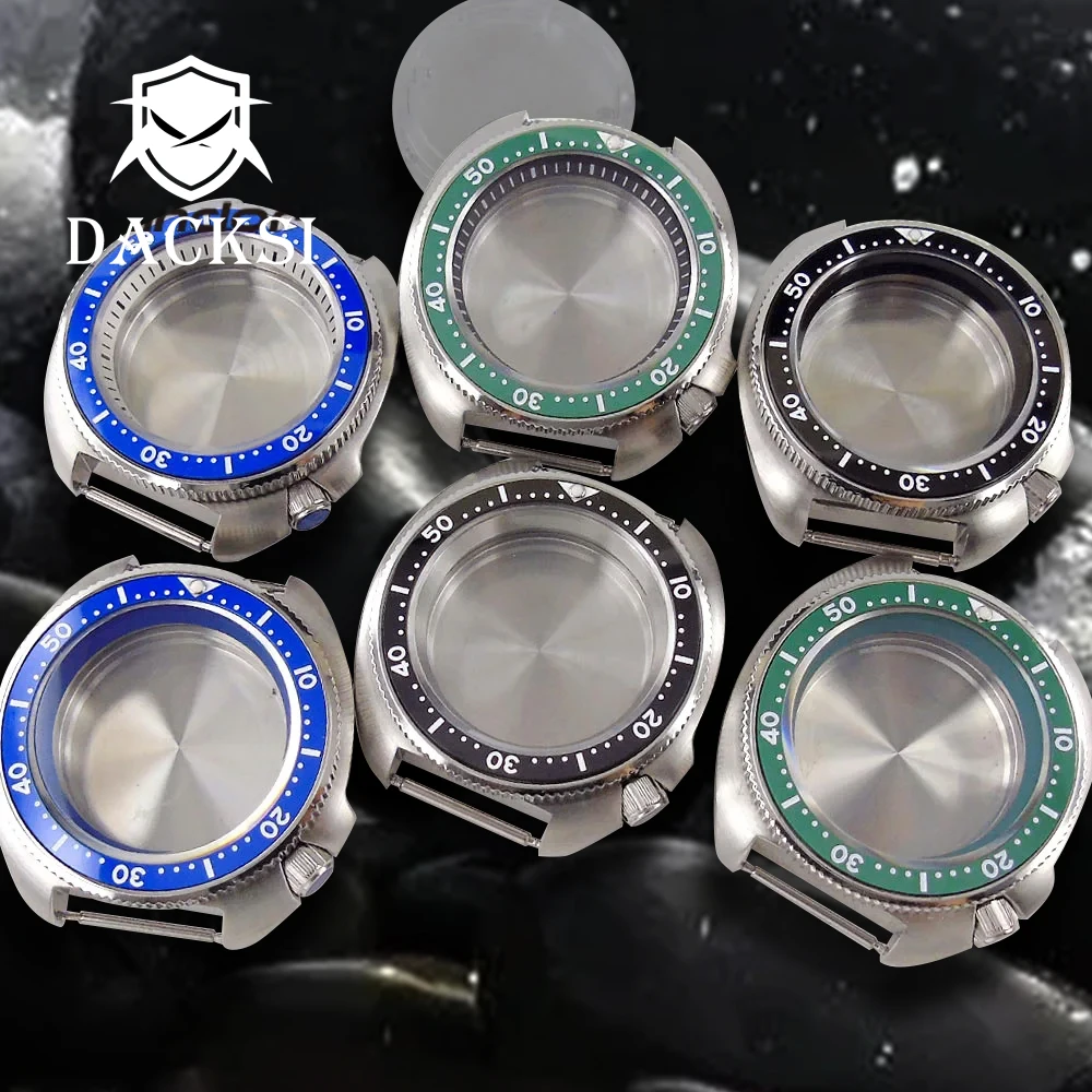 

DACKSI Stainless Steel Brushed 44mm 200M Dive Watch Case Sapphire Glass Ceramic Rotating Bezel NH35 NH36 ETA2824 PT5000 Movement