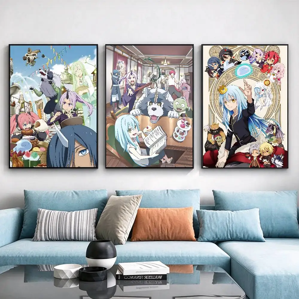 That Time I Got Reincarnated as a Slime Poster Waterproof Wall Art Sticker For Bar Living Room Vintage Decor High Quality Print