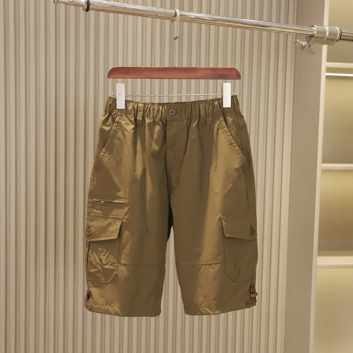 Men's Loose Straight Leg Workwear Shorts Multiple Pockets Solid Color Outdoor Casual Five Quarter Pants Comfor Breathable Shorts