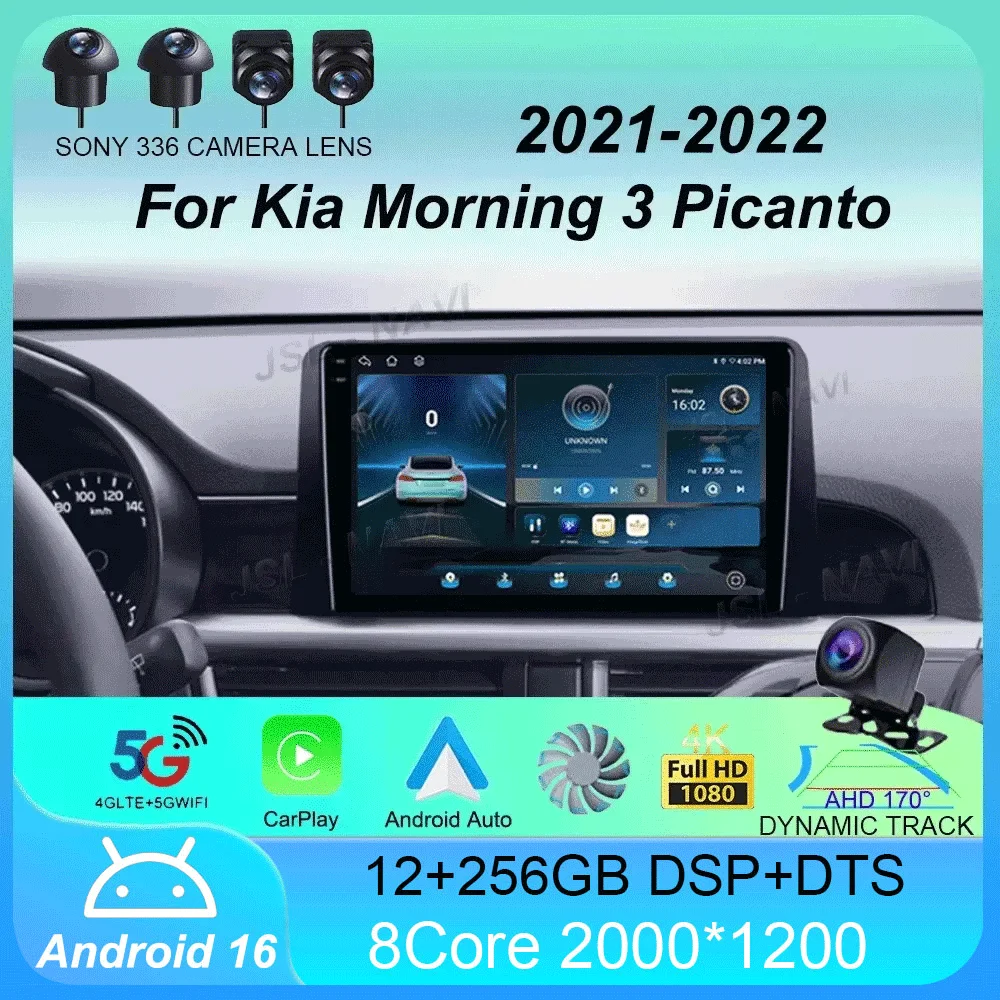 

Android 16 Car Radio Carplay Auto 2K Screen Multimedia Video Player For Kia Morning 3 Picanto 2020 2021 2 din Autoradio Stereo