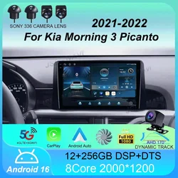 Android 16 Car Radio Carplay Auto 2K Screen Multimedia Video Player For Kia Morning 3 Picanto 2020 2021 2 din Autoradio Stereo