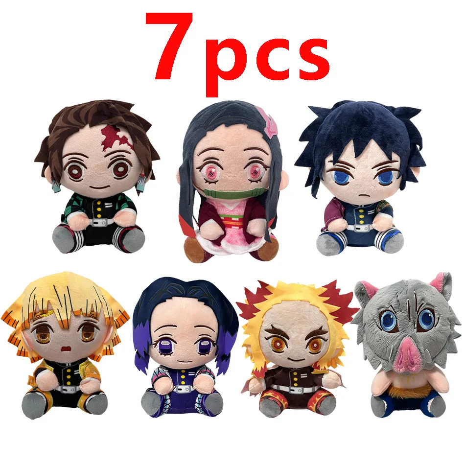 Hot 18cm Japanese Devil Killer Plush Toy Cute Doll Anime Figure Kamado Tanjirou Agatsuma Zenitsu  Pvc Model Toy Desktop Ornament