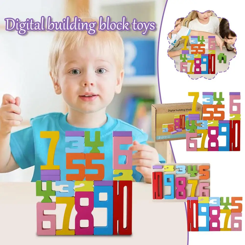 

Wooden educational kindergarten math teaching aids building early education color to large particle number children's block W0A3