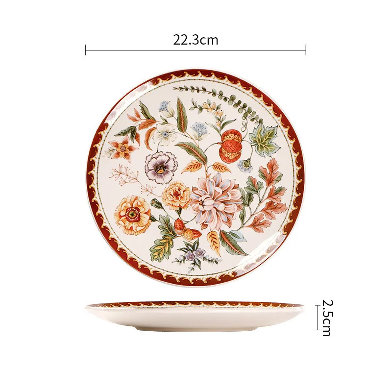 Exquise Keramische Borden Rond Steak Diner Pastabord Onderglazuur Color Serviesgoed Keukenaccessoires Thuissaladeplaat