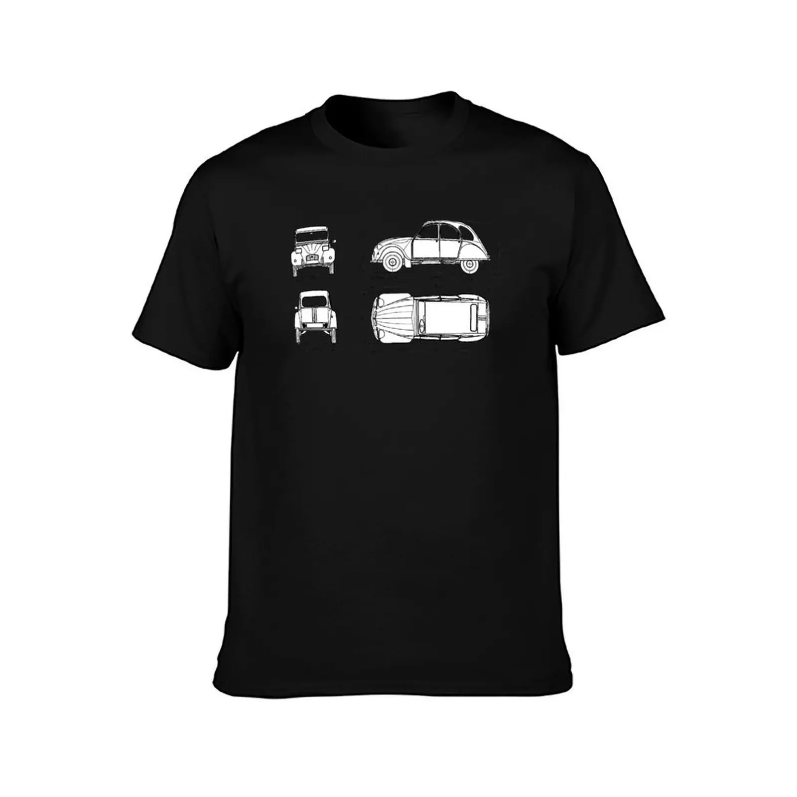 2CV TECHNICAL DATA T-Shirt, Summer Casual Cotton Tee, Oversized Streetwear Tops, Vintage Graphic Print, Loose Fit Short Sleeve