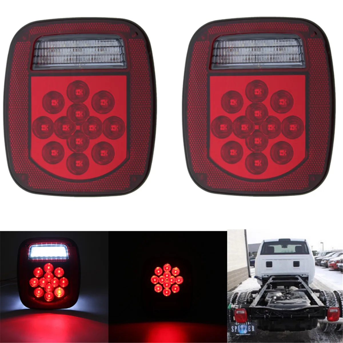 New 2Pcs 39 LED Car Brake Light Stop Turn Signal Indicator Tail Light For Jeep Truck Trailer Boat Bus Lorry Caravan TJ CJ YJ JK