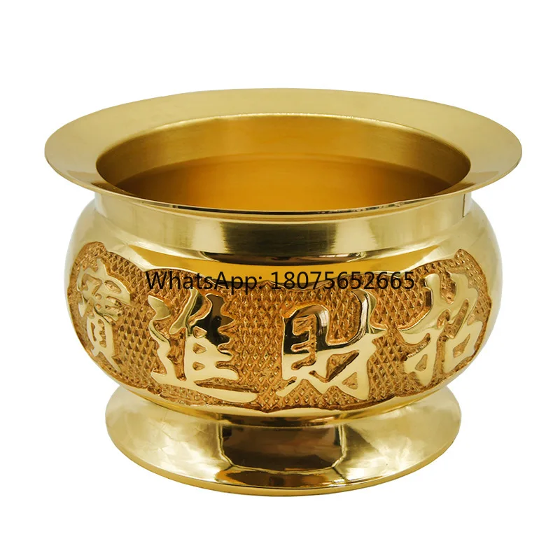 Buddhist incense burner to attract wealth, all-copper household incense burner for indoor use