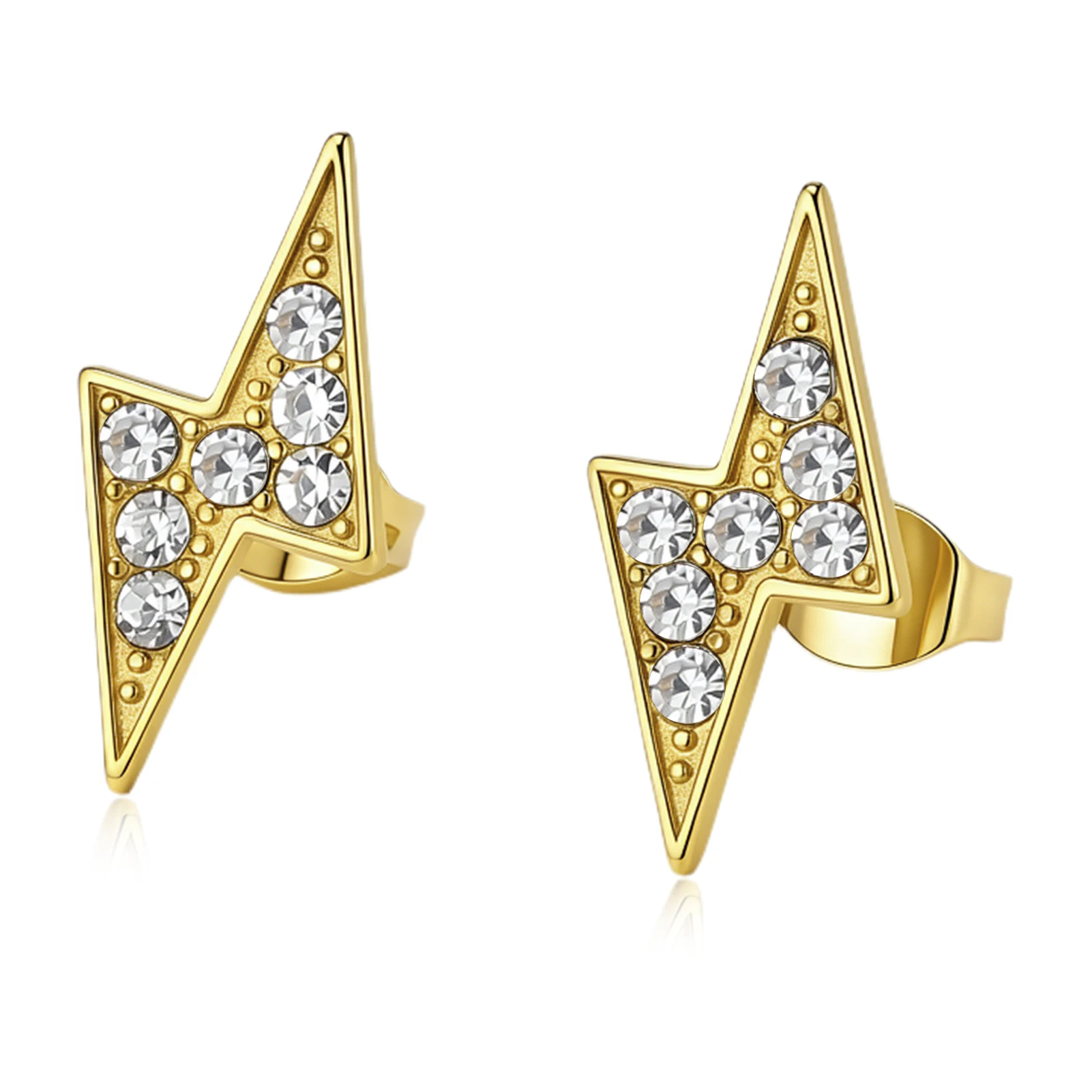 Eueavan 3D-Blitz-Strass-Ohrstecker, weiße Kristall-Donner-Ohrschmuck, Street-Edelstahl-Ohrringe, Geschenke, Großhandel – Detail 6