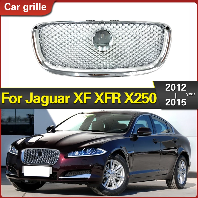 Car Front Grille Upper Radiator Grill Exterior Racing Grills Mesh Grid Front Bumper for Jaguar XF XFR X250 2012 2013 2014 2015