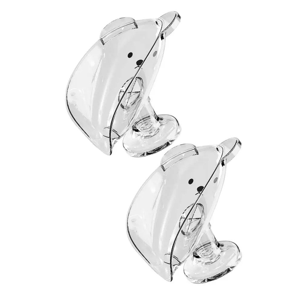 

2 Pcs Soap Box Container Suction Holder for Shower Case Bathroom Tray Bar Restroom Cup The Pet Dish