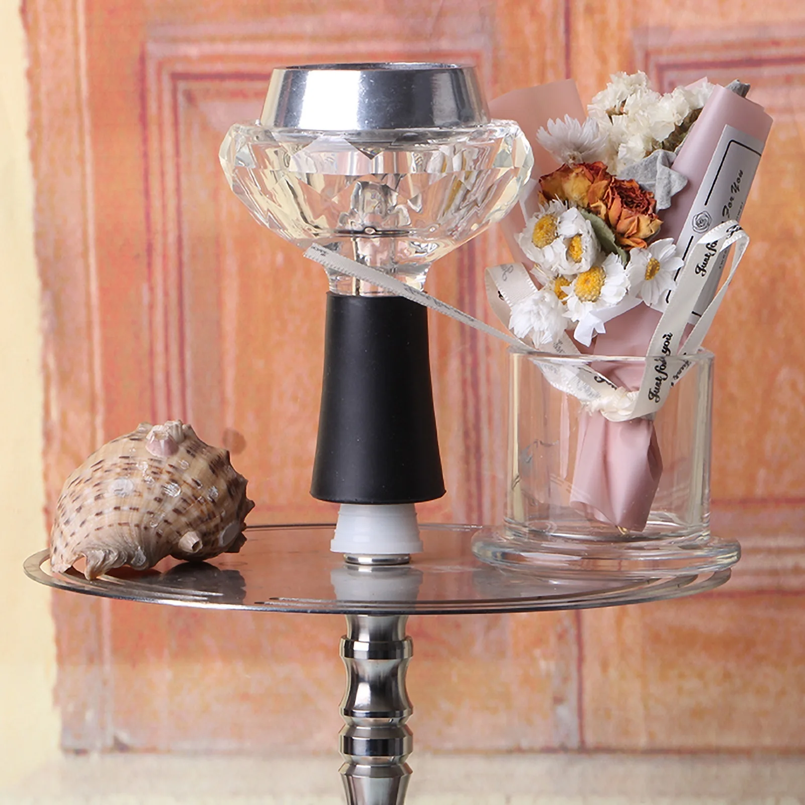 Hookah Bowl Diamond Shape Glass Hookah Bowl, High Temperature Resistance Glass Smoke Bowl For Shisha Narguile Heat Management