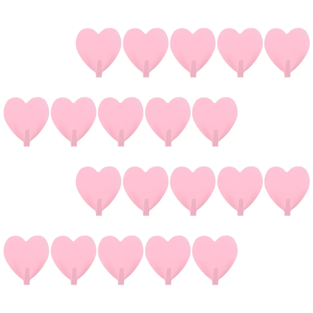 

20pcs Heart Shaped Hooks Stainless Steel Wall Mount Heavy Duty Decorative Bathroom Practical Household Creative Metal