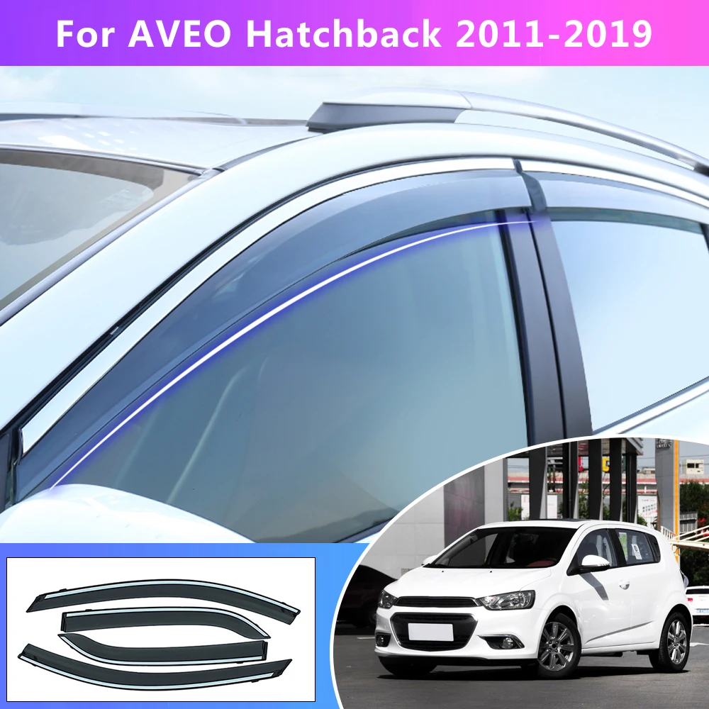 

Window Weather Shield Sun Rain Visor For Chevrolet Aveo Hatchback 2011-2019 Awnings Car Deflector Styling Auto Accessories 4pcs