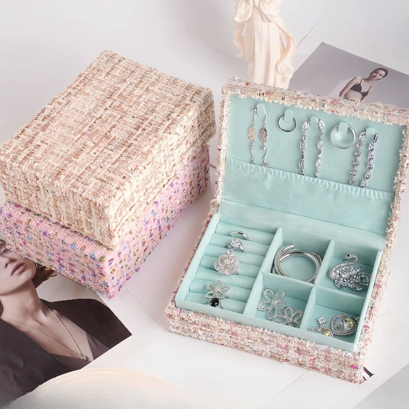 

Портативная коробка для хранения ювелирных изделий, ожерелья, серьги, кольца, органайзер, контейнер, женские подарочные коробки для безделушек, дорожный футляр для ювелирных изделий