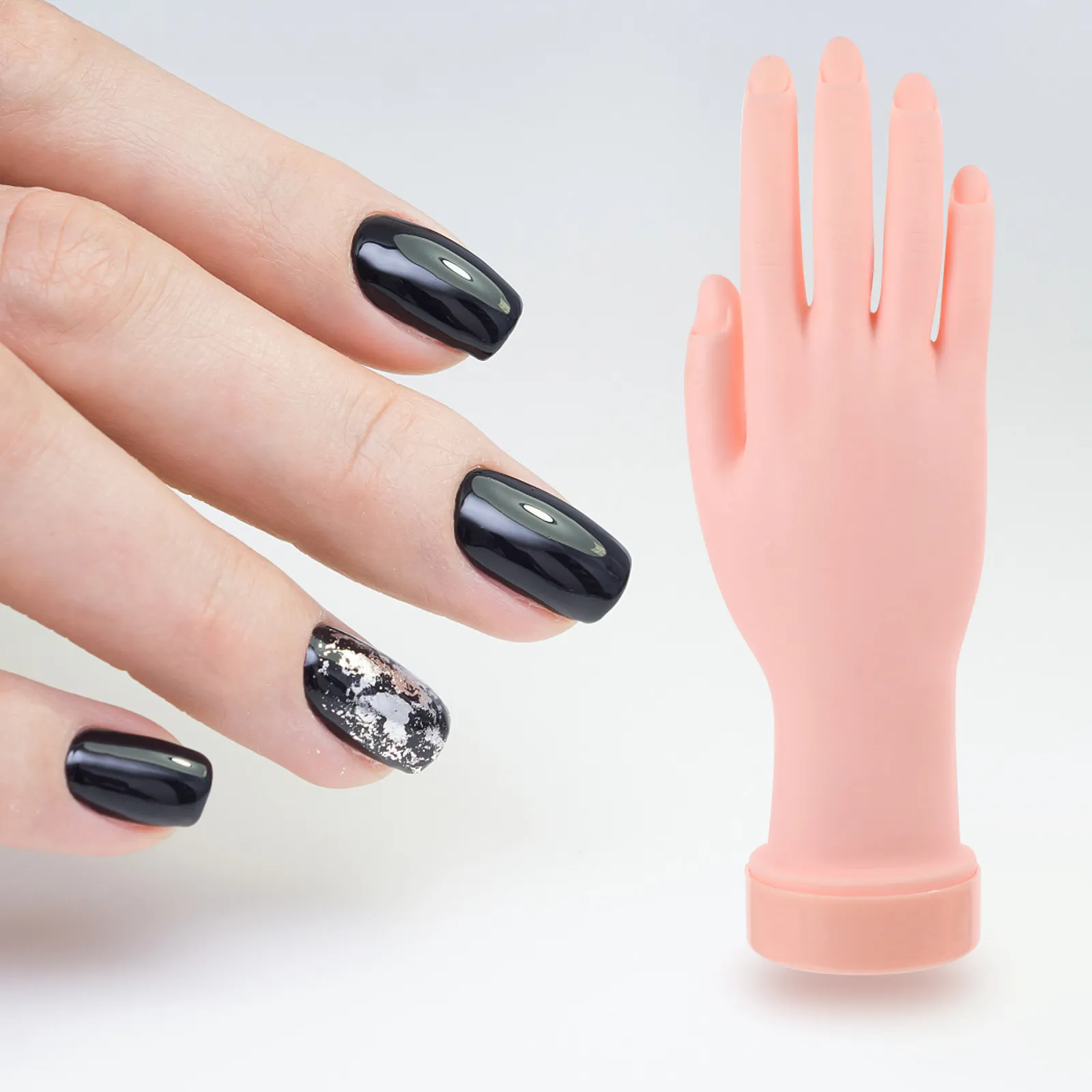 2Pcs Manicure Training Fake Hand Foot Nail Art Practice Tool Lightweight Reusable for Beginners Manicures Fake Hand view 5