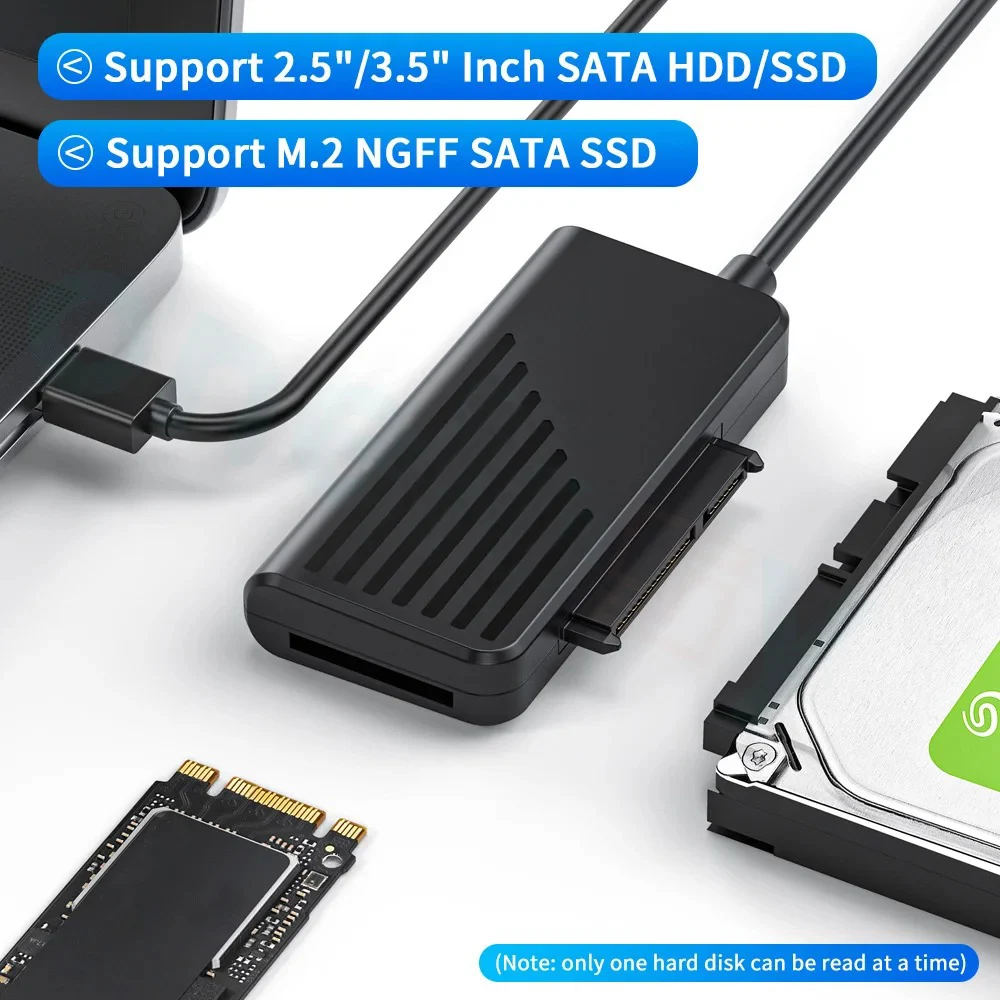 SATA to USB Adapter Converter Cable USB 3.0 Type-C to SATA 5Gbps High Speed Data Transmission for 2.5 Inch SSD HDD Hard Drive