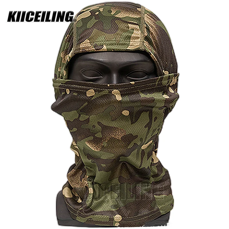 KIICEILING Hiking Scarves Tactical Camouflage Balaclava Mask Wargame Hat Bicycle Cycling Multicam Bandana Neck Airsoft Cap