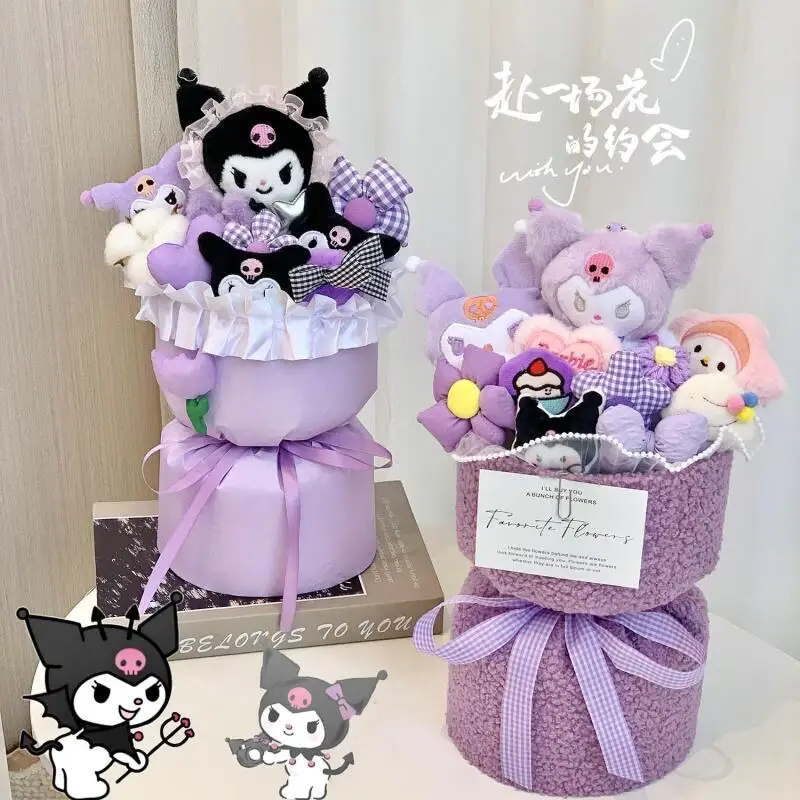 ตุ๊กตาคุโรมิ ซานริโอ้ น่ารัก สไตล์การ์ตูน ของขวัญวันวาเลนไทน์ ของขวัญวันเกิดสำหรับแฟนสาว ของเล่นตุ๊กตาช่อดอกไม้