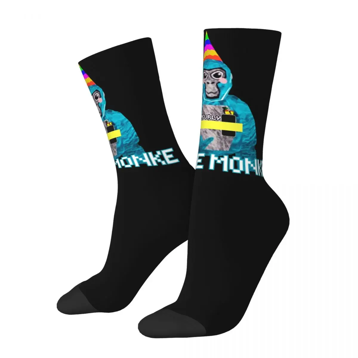 Gorilla Tag Jmancurly Monke Vr Gamer Socks Harajuku Sweat Absorbing Stockings All Season Long Socks Accessories for Unisex