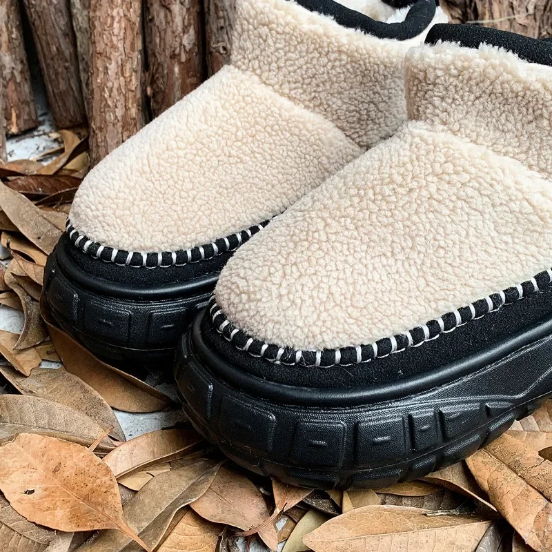 2024 New Snow Boots Women Winter New Cashmere Warm Thick Soles Cotton Shoes Cashmere Warm Boots