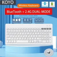 Spanish/German/Russian/Korean/Arabic Bluetooth & 2.4G Wireless Rechargeable Keyboard For Tablet iPad PC Android IOS Win