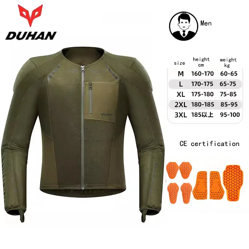 

Летняя мужская мотоциклетная защитная куртка DUHAN, одежда для мотокросса, мягкая броня, защита CE, мотоциклетные куртки