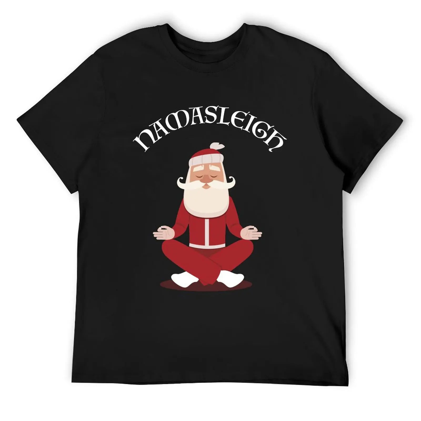 Funny Christmas Namasleigh Santa Yoga Position Gif T-Shirt summer clothes plus size clothes man t shirt sweat shirts, men