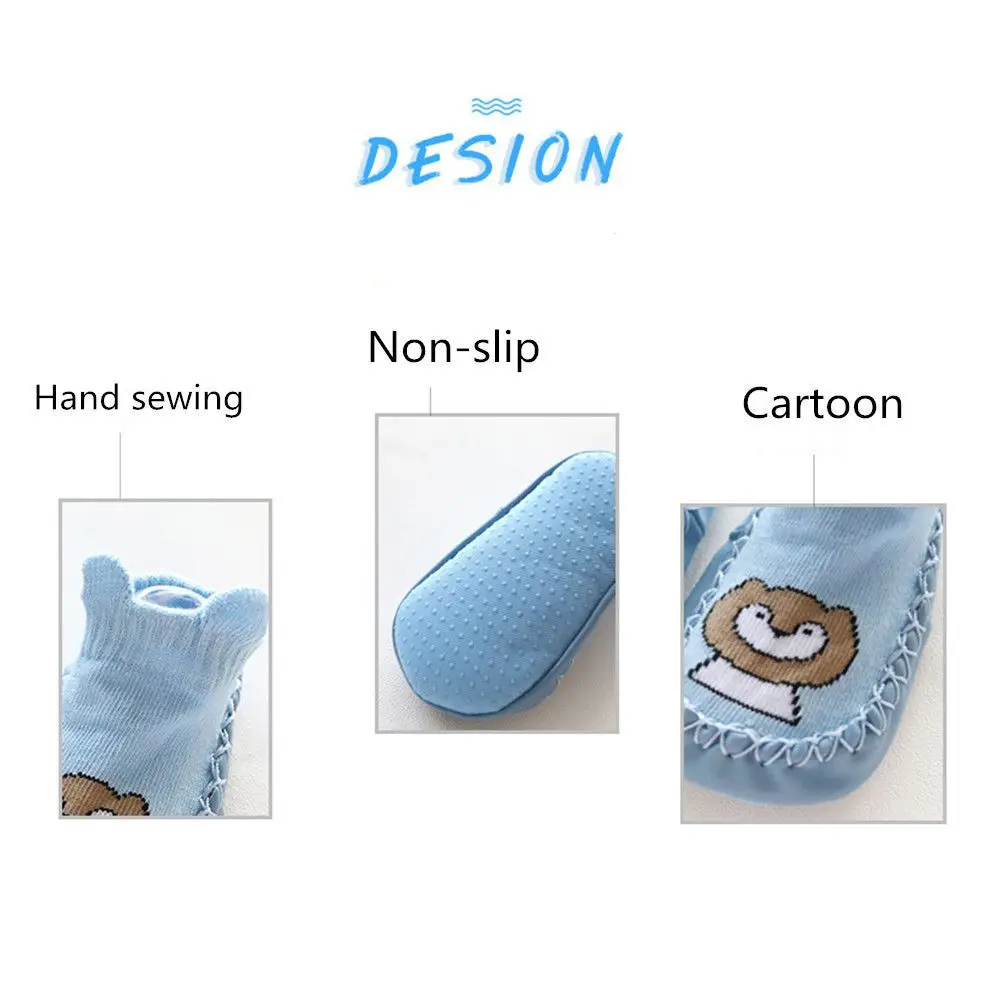 Toddler Newborn Infant Shoes Combed Cotton Socks Shoes Cartoon Anti-slip