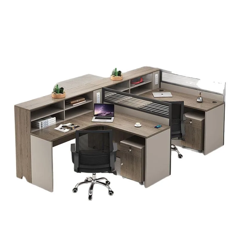 

Staff seat Office desk and chair combination Simple modern office screen card seat